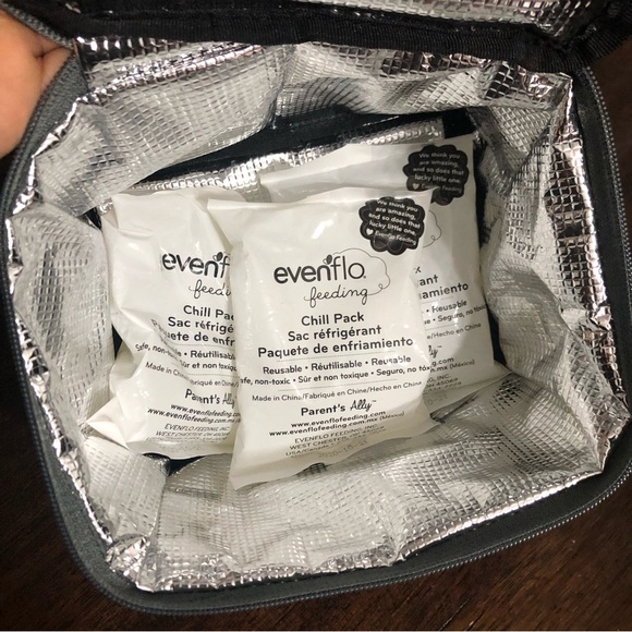 Evenflo 5Pcs set Duffle bag/Cooler bag/ Reusable Chill Pack gray. - Picture 6 of 8
